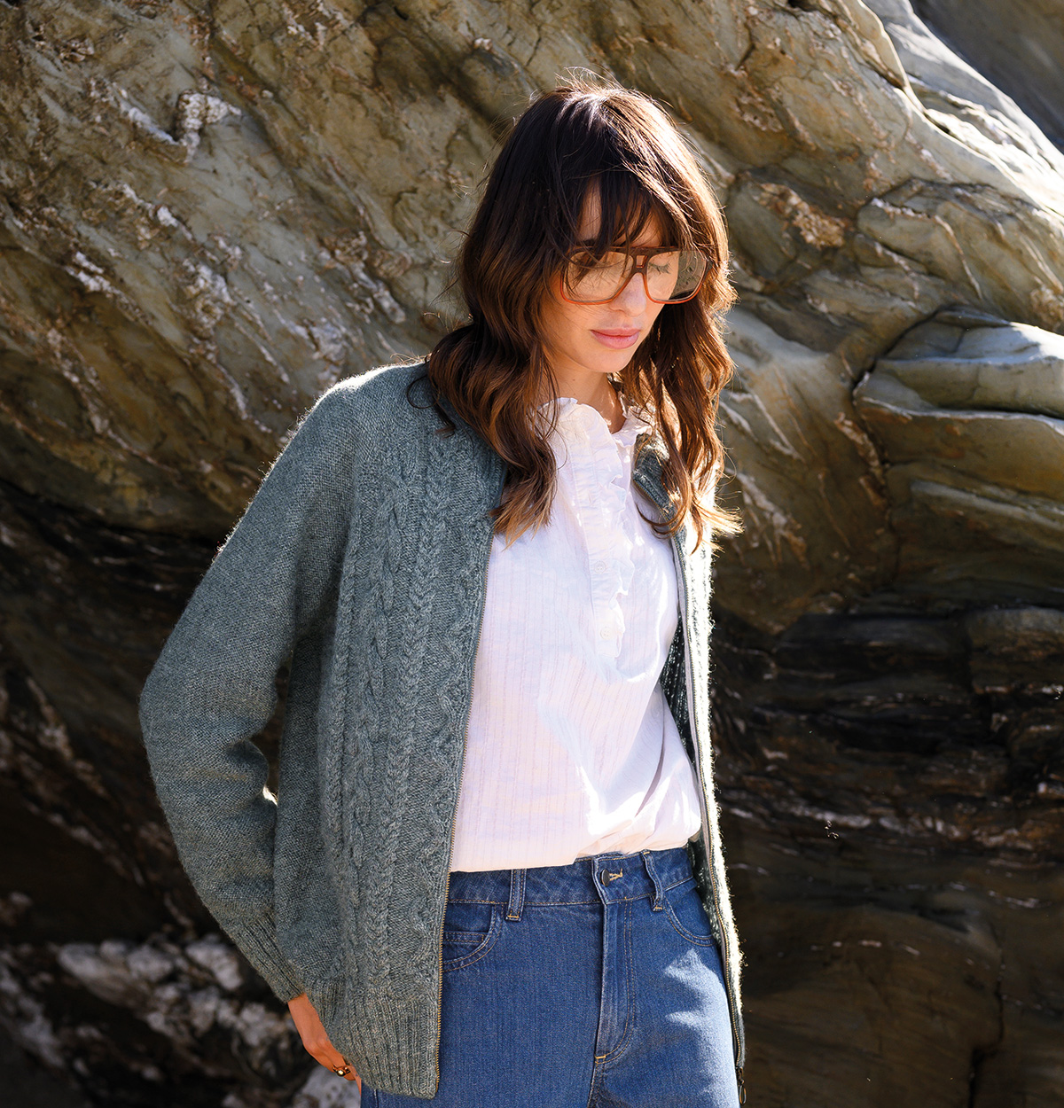 British Cable Zip Cardigan