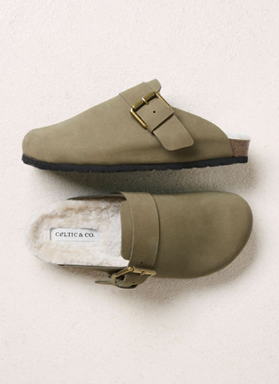 Sheep Lined Strap Detail Clogs