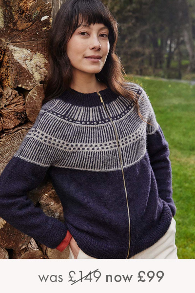 British Wool Yoke Stitch Cardigan