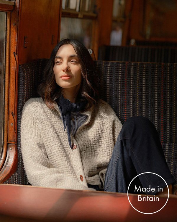 British Wool Moss Stitch Cardigan