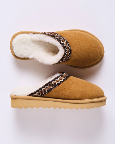 Braid Trim Sheepskin Clogs