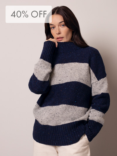 Donegal Colourblock Funnel Neck