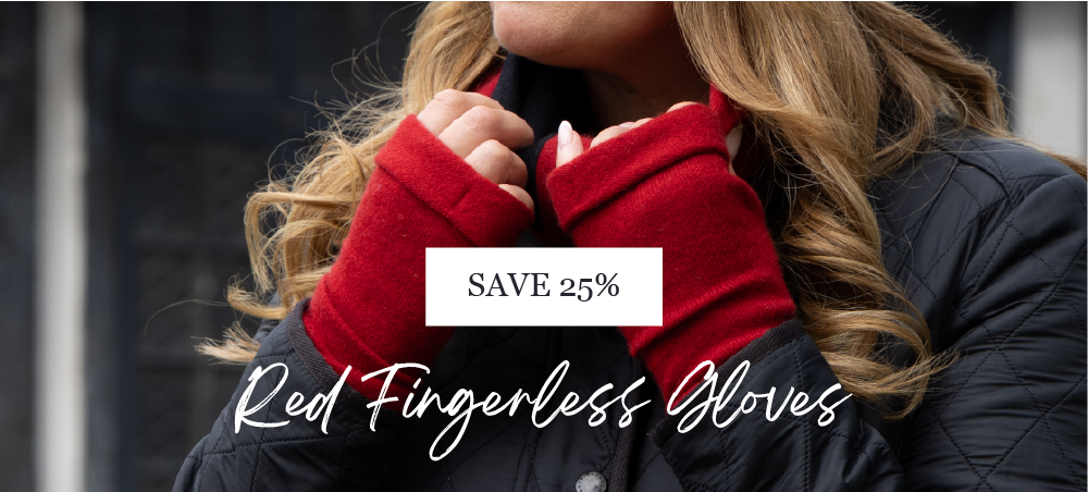 SAVE 25% Red Fingerless Gloves