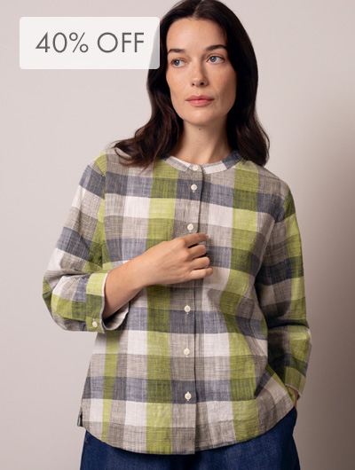 Collarless Swing Blouse