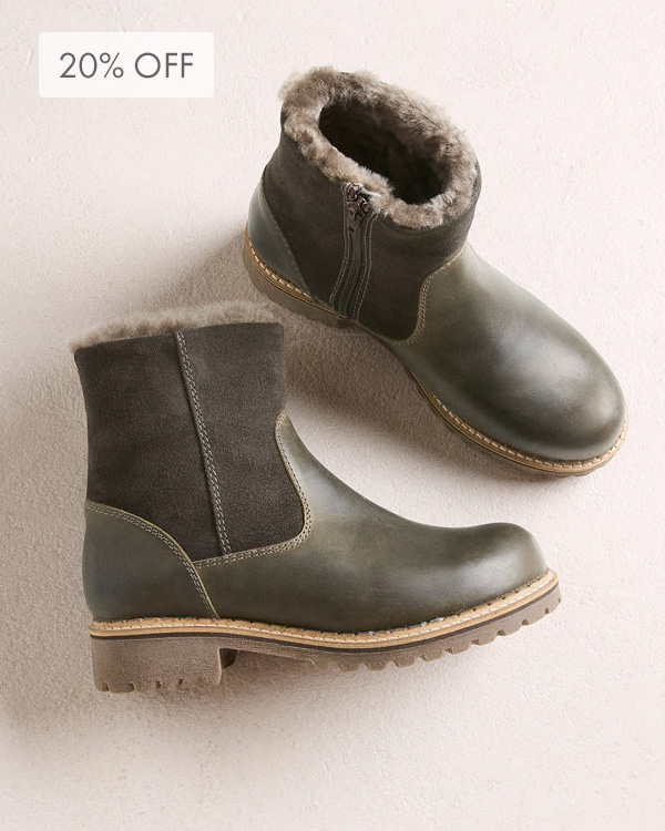 Water Resistant Sheepskin Lined Ankle Boots