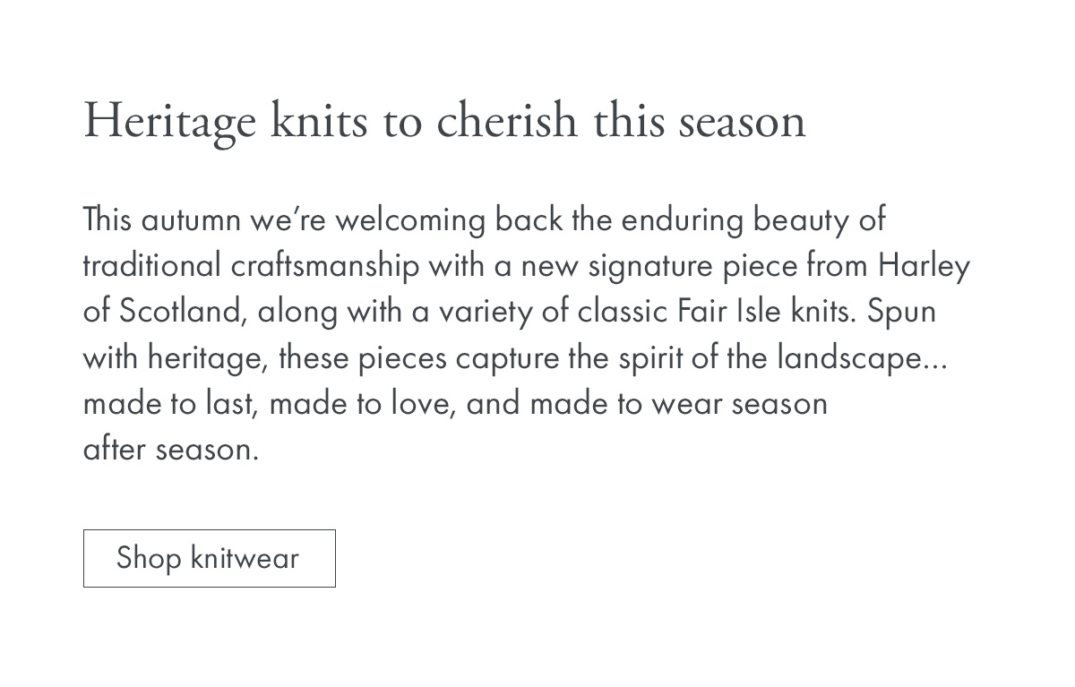 Heritage knits to cherish this season