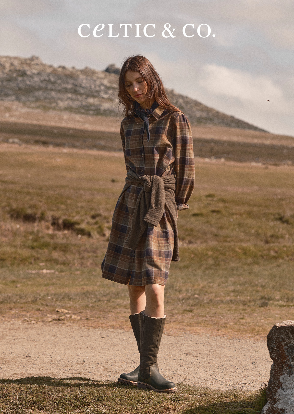 Checked Collared Shirt Dress