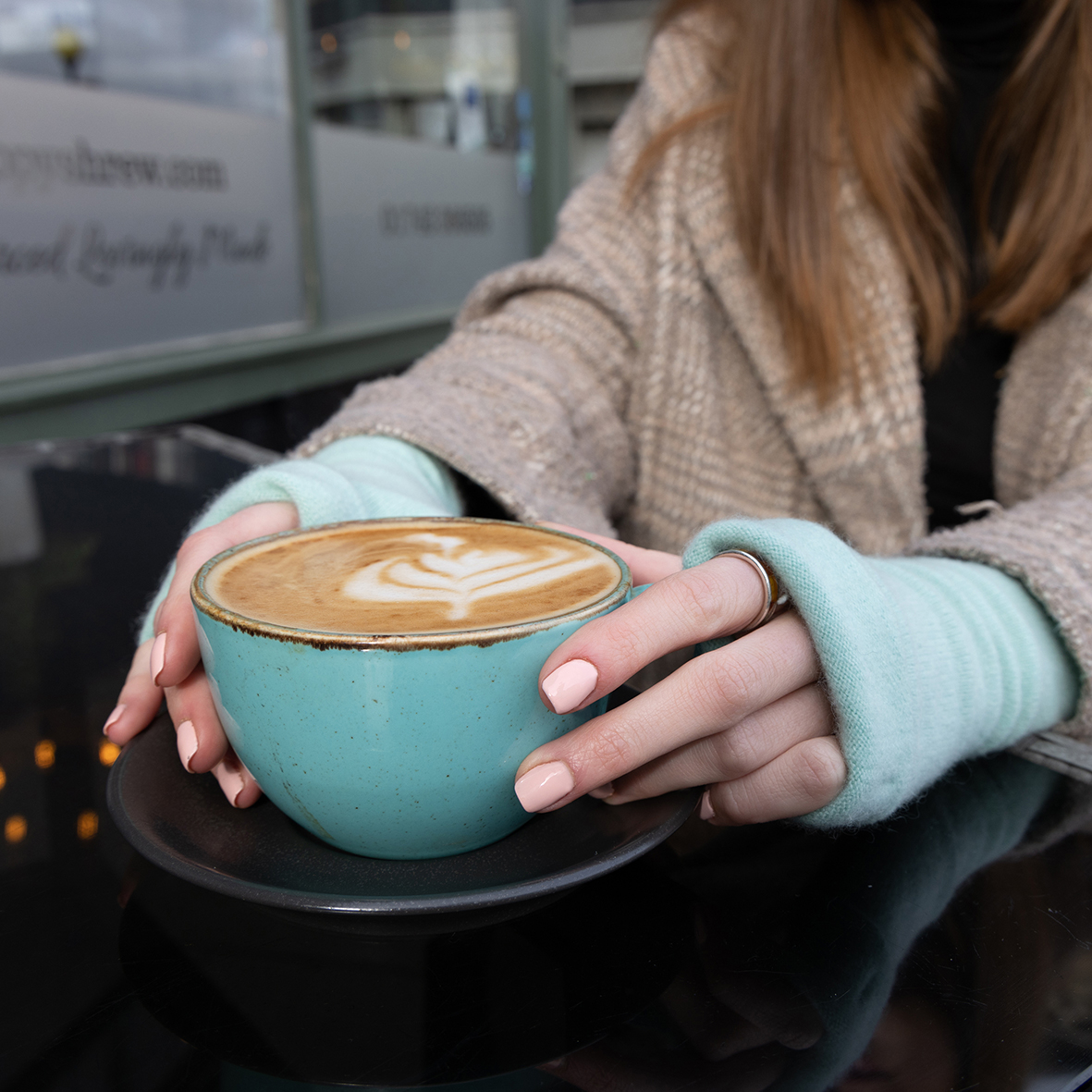 Aqua Fingerless Gloves