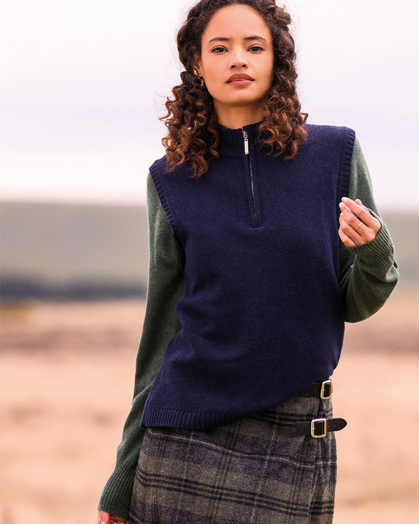 Quarter Zip Sleeveless Jumper