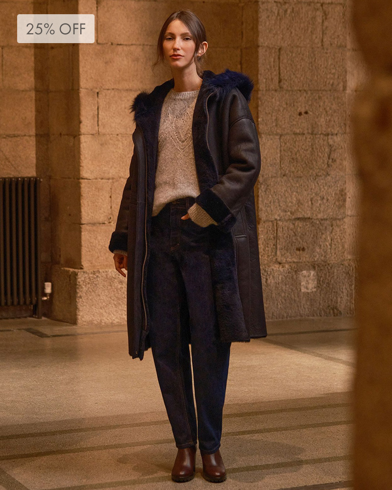 Drawcord Detail Hooded Coat