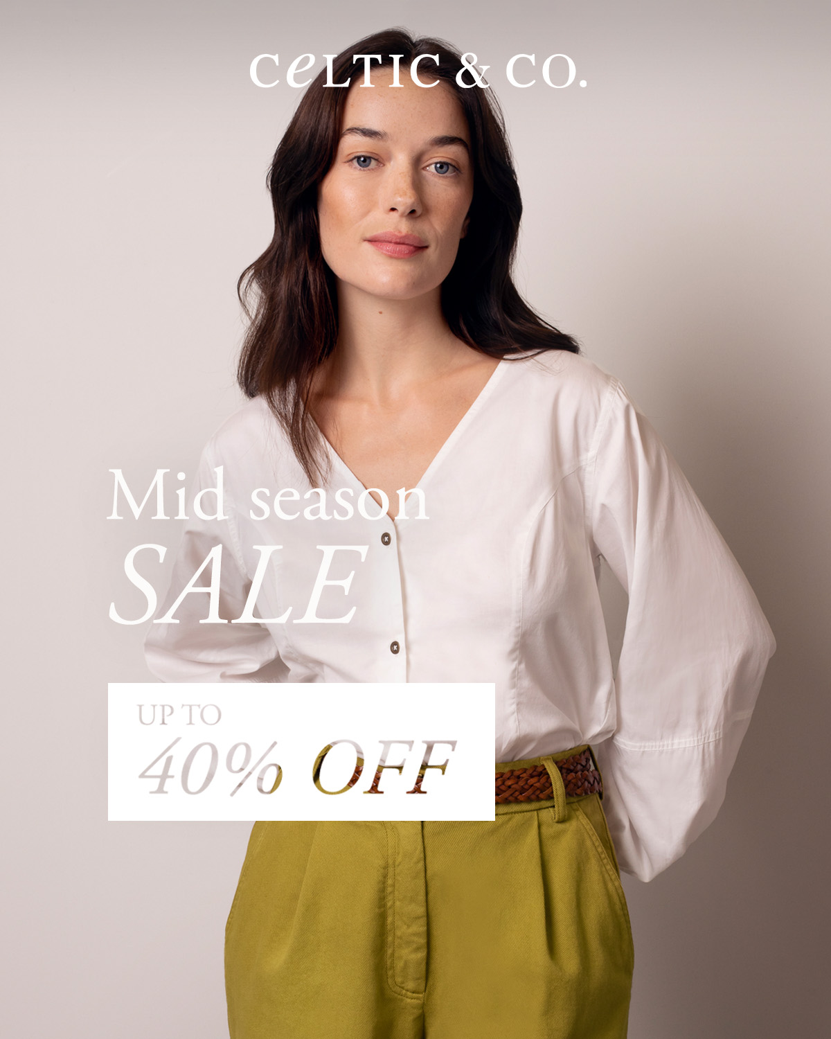 Organic Cotton Blend V Neck Button Through Blouse