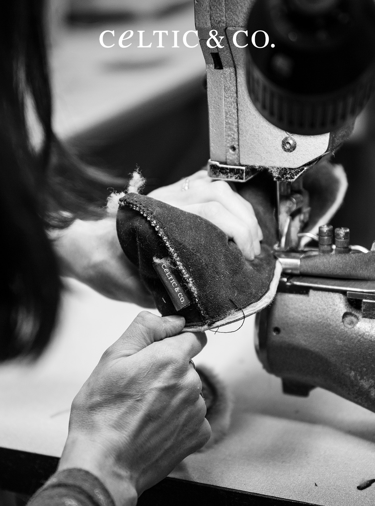 Stitching our boots together in our Newquay workshop