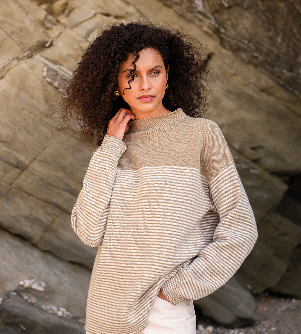 Felted Funnel Neck Jumper
