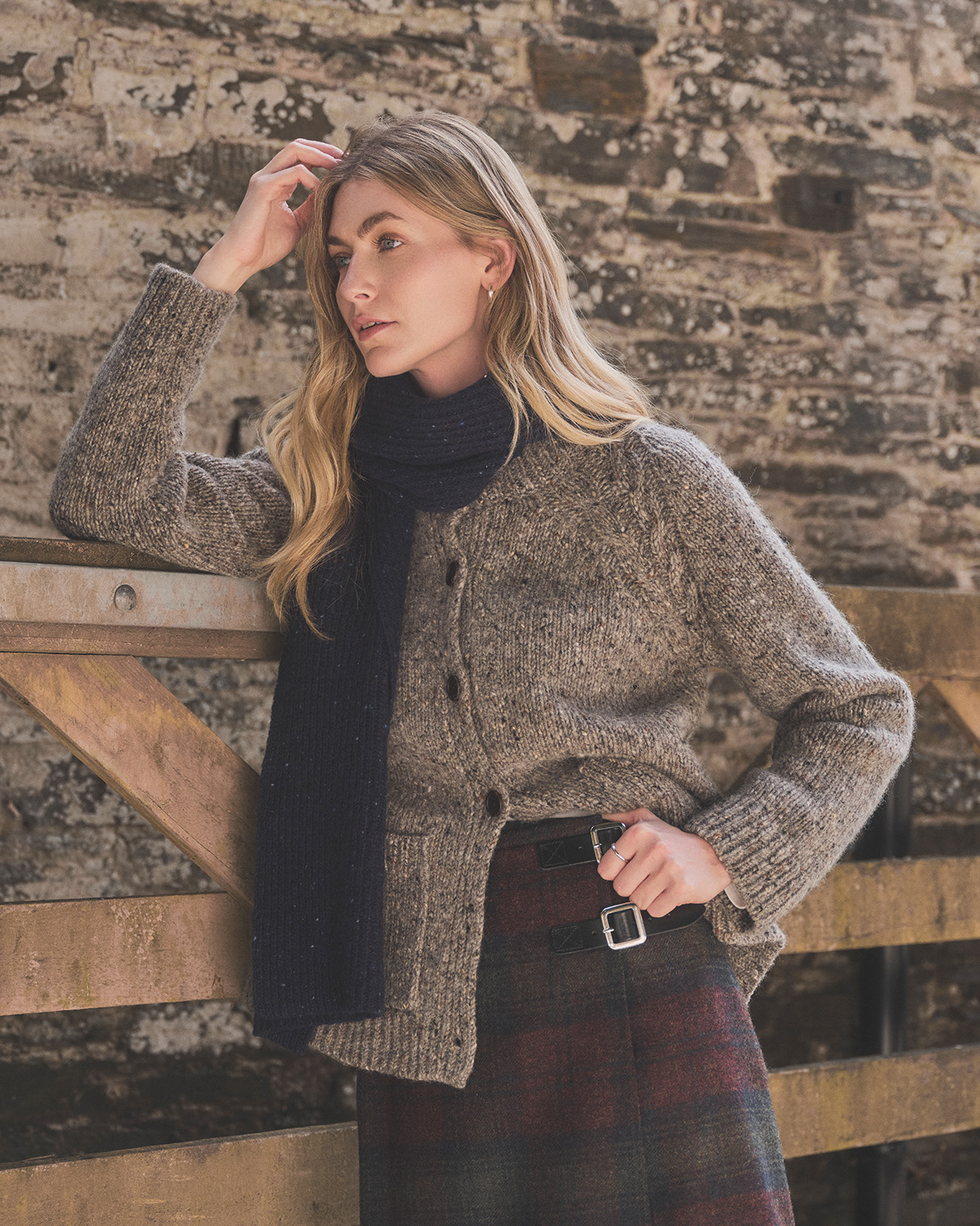 Donegal Funnel Neck Cardigan