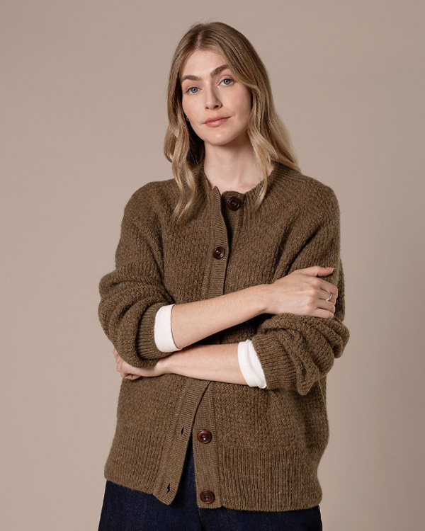 British Wool Moss Stitch Cardigan