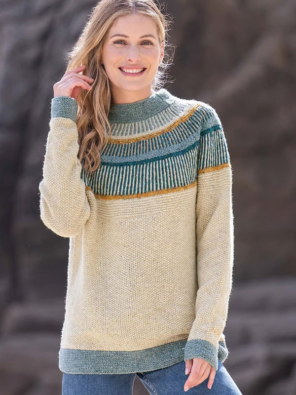 Statement Donegal Jumper (oatmeal / skylight)