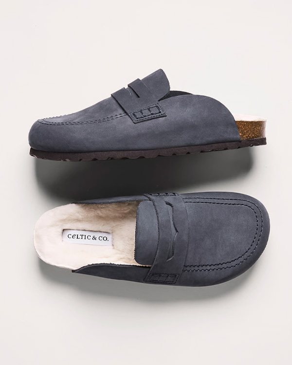 Sheepskin Lined Penny Loafer Clogs