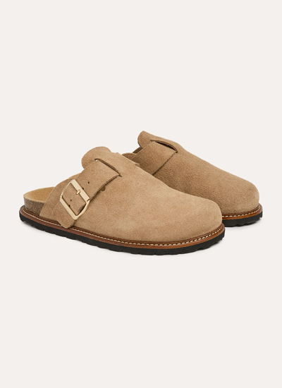 Suede Welt Detail Clogs