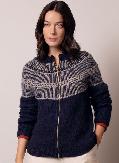 British Wool Yoke Stitch Cardigan
