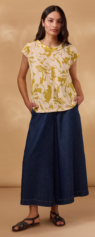 Drape Denim Culottes
