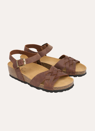 Woven Detail Low Wedge Sandals