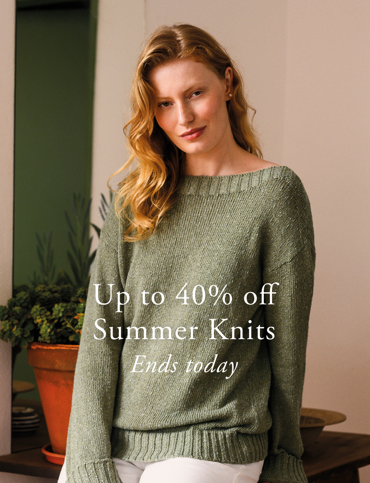 Linen Blend Slubby Fleck Boat Neck Jumper