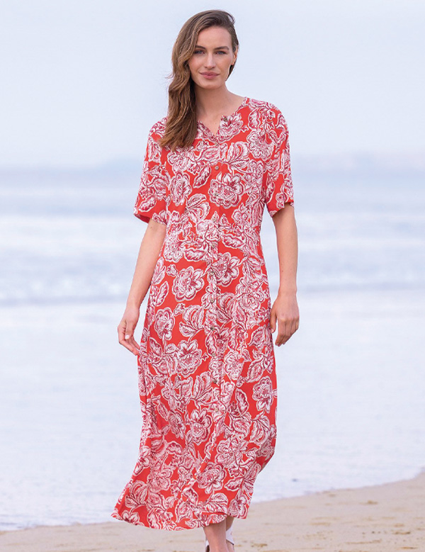 Button Through Midi Dress