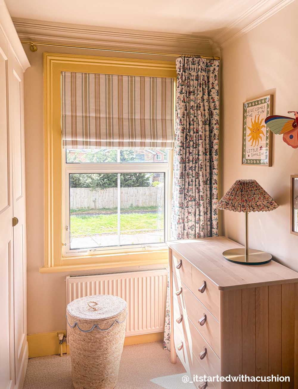 Layering roman blinds & curtains