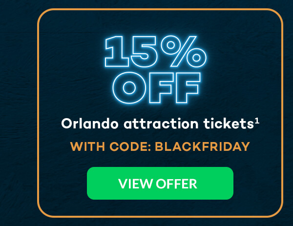 15% OFF Orlando attraction tickets(1)