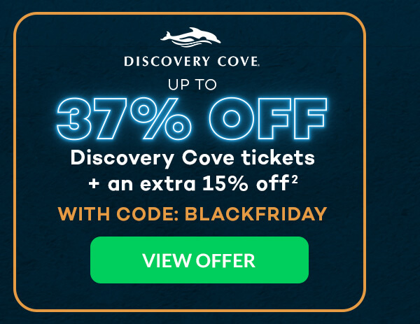 37% OFF Discovery Cove tickets + an extra 15% off(2)