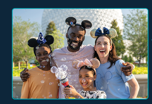 A family at Walt Disney World Resort in Florida