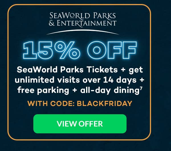 SeaWorld Parks Ultimate Ticket with 3 x All Day Dine & Unlimited Free Parking(7)