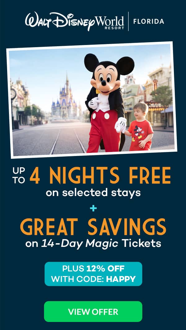 UP TO 4 NIGHTS FREE On selected stays PLUS GREAT SAVINGS  On 14-Day Magic Tickets