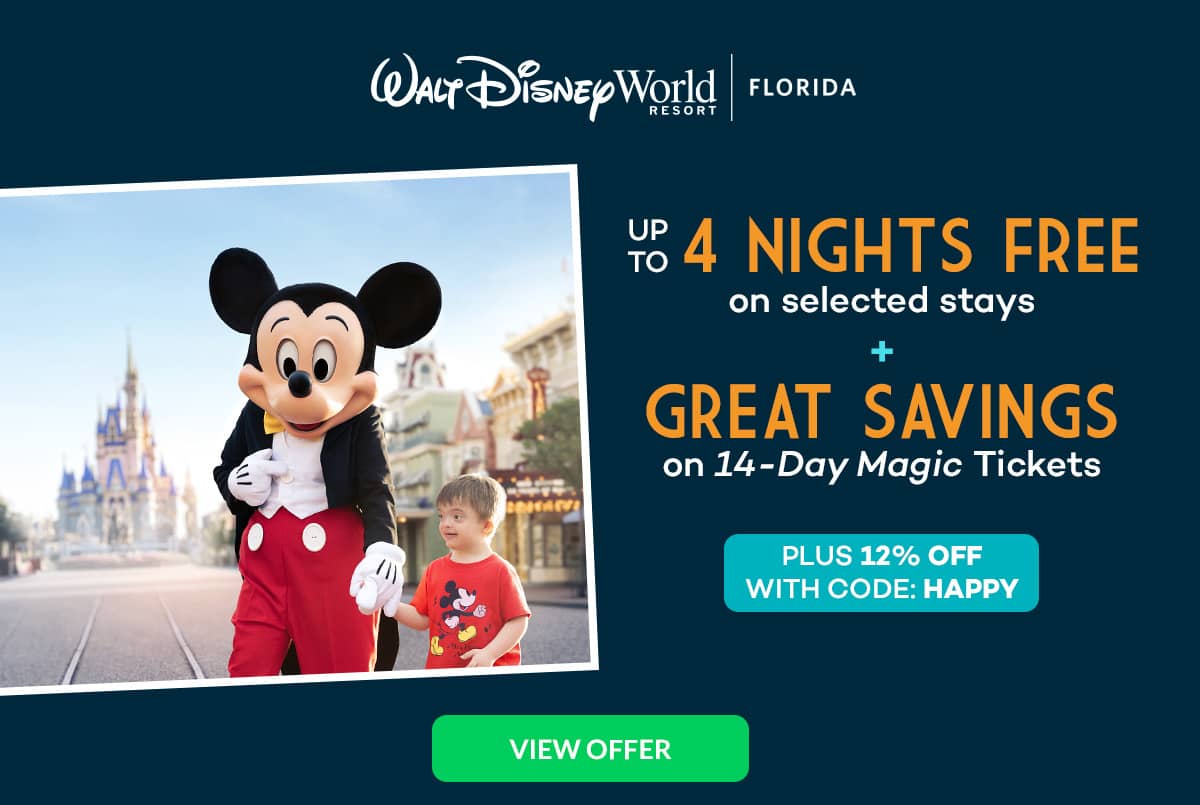 UP TO 4 NIGHTS FREE On selected stays PLUS GREAT SAVINGS  On 14-Day Magic Tickets