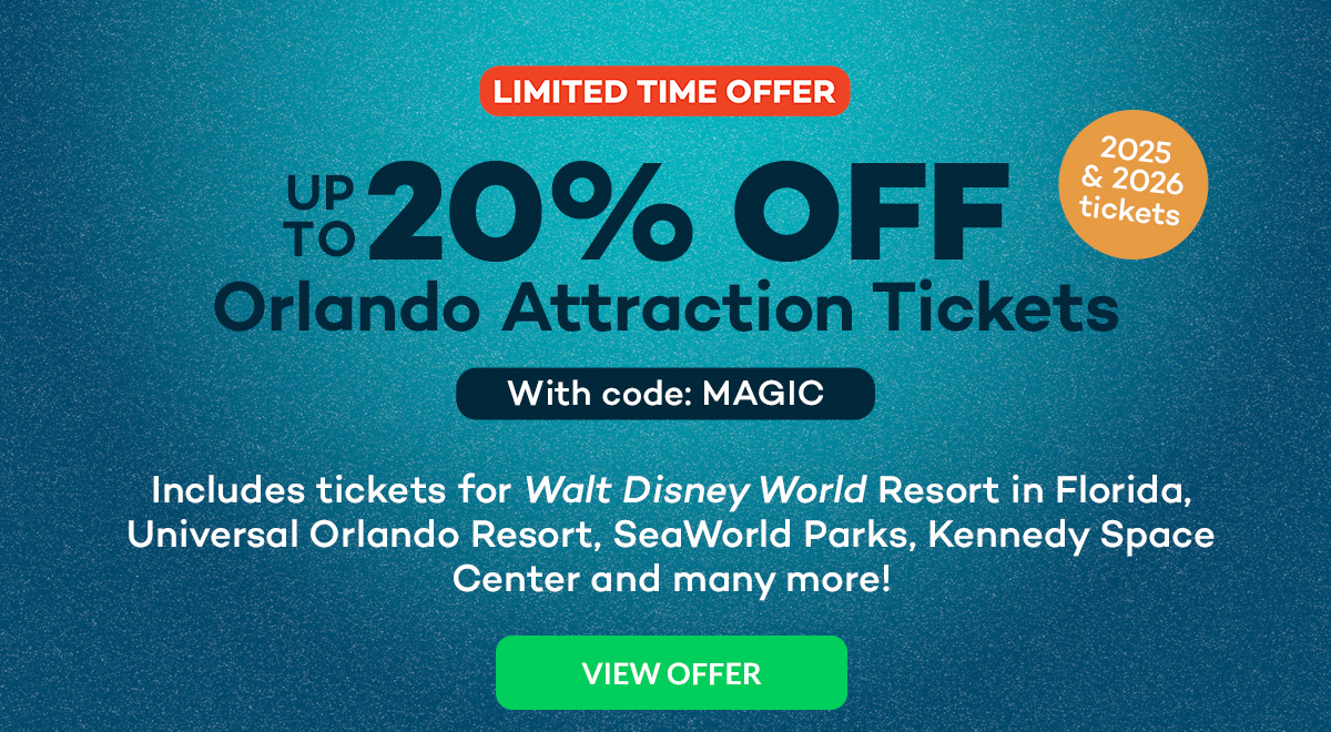 20% OFF Orlando Attraction Tickets with code:MAGIC