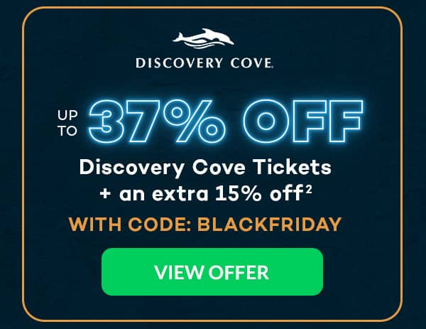 Up to 37% OFF Discovery Cove tickets + an extra 15% off(2)