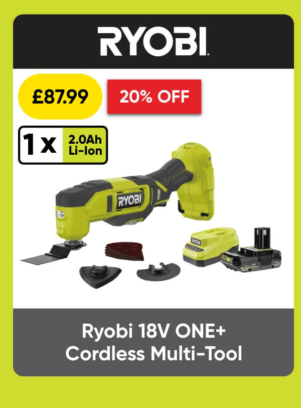 Ryobi 18V ONE+ RMT18-1C20GP Cordless Multi-Tool 1 x 2.0Ah