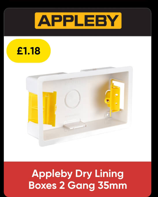 Appleby Dry Lining Boxes 2 Gang 35mm