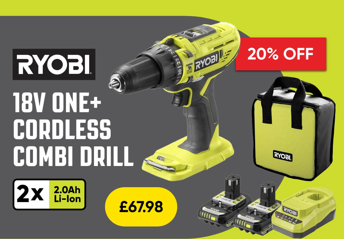 Ryobi 18V ONE+ R18PD3-2C20S Cordless Combi Drill 2 x 2.0Ah