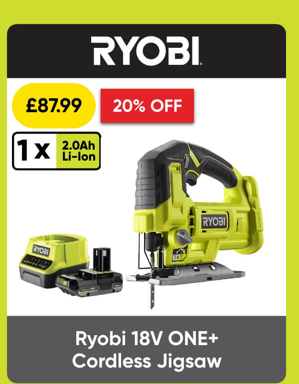 Ryobi 18V ONE+ RJS18-1C20GP Cordless Jigsaw 1 x 2.0Ah