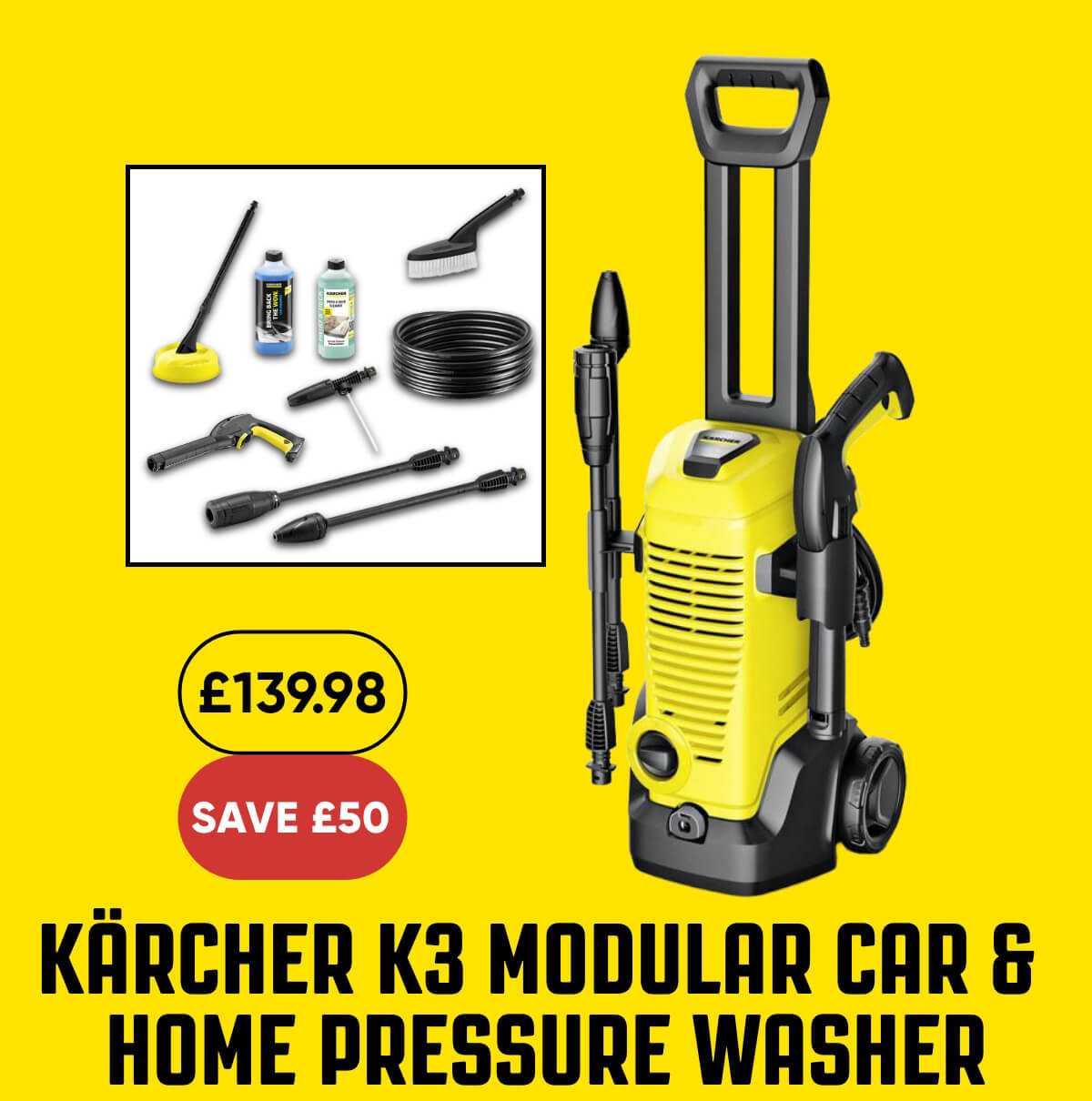 Kärcher K3 Modular Car & Home Pressure Washer 120 bar