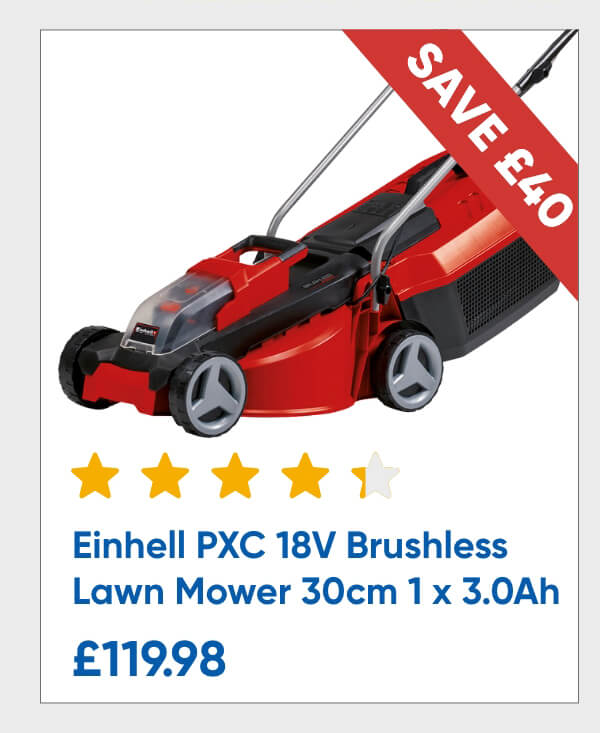 Einhell PXC 18V Brushless Cordless Lawn Mower 30cm 1 x 3.0Ah