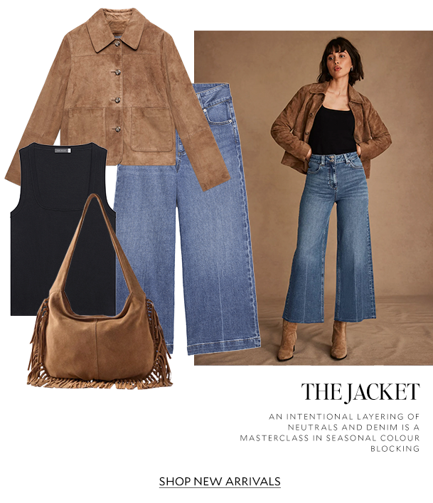 THE JACKET   An intentional layering of neutrals and denim is a masterclass in seasonal colour blocking 