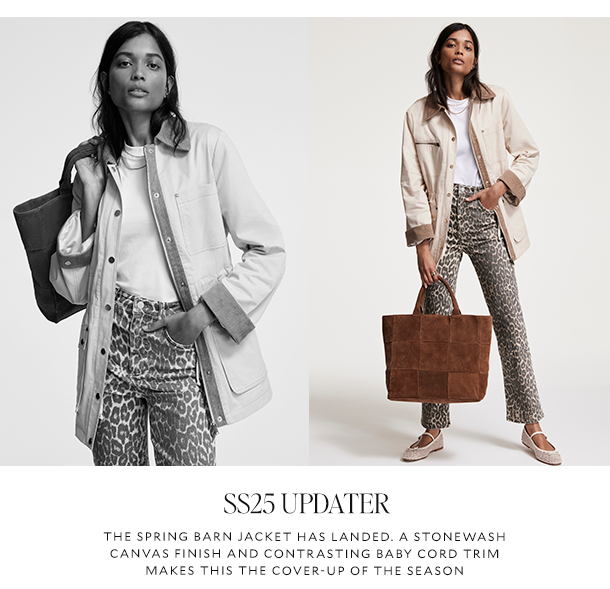 SS25 UPDATER    The spring barn jacket has landed. A stonewash canvas finish and contrasting baby cord trim makes this the cover-up of the season 