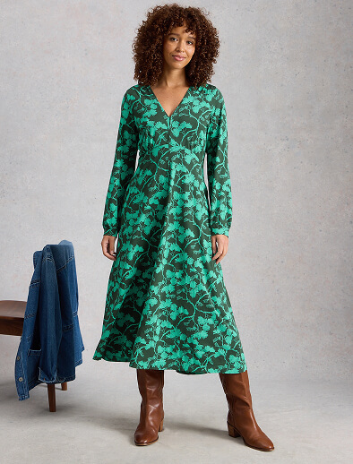 Shop Megan Long Sleeve Jersey Midi Dress