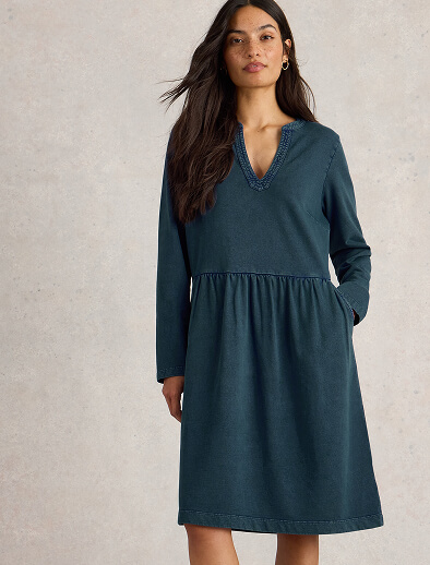 Shop Thea Denim Jersey Dress