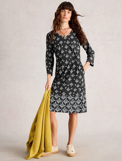 Shop Tallie Knee Length V Neck Jersey Dress