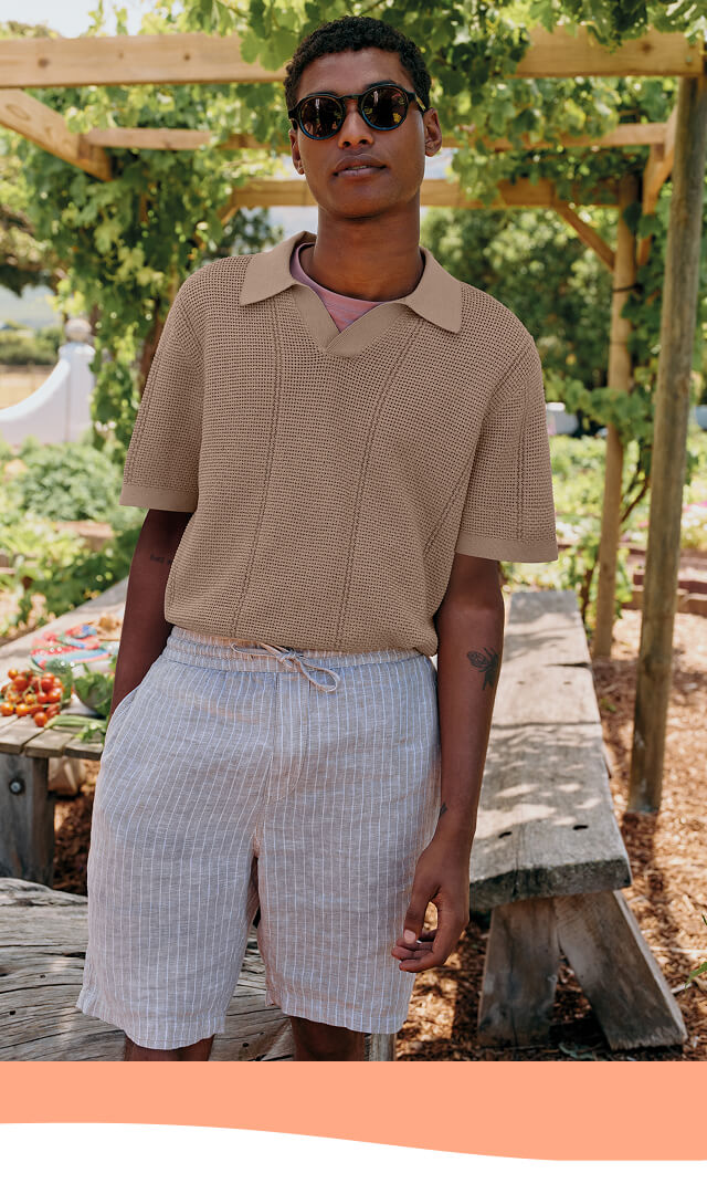 Shop Thame Texture Knitted Polo