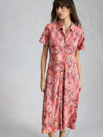 Shop Rua Jersey Collared Short Sleeve Shirt Dress