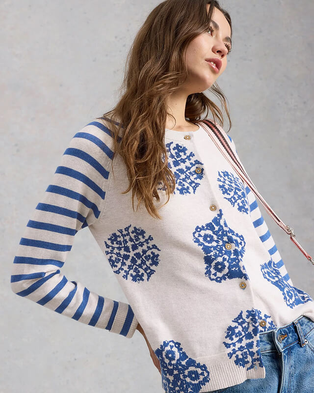 Shop Lulu Crew Neck Long Sleeve Print Cardi